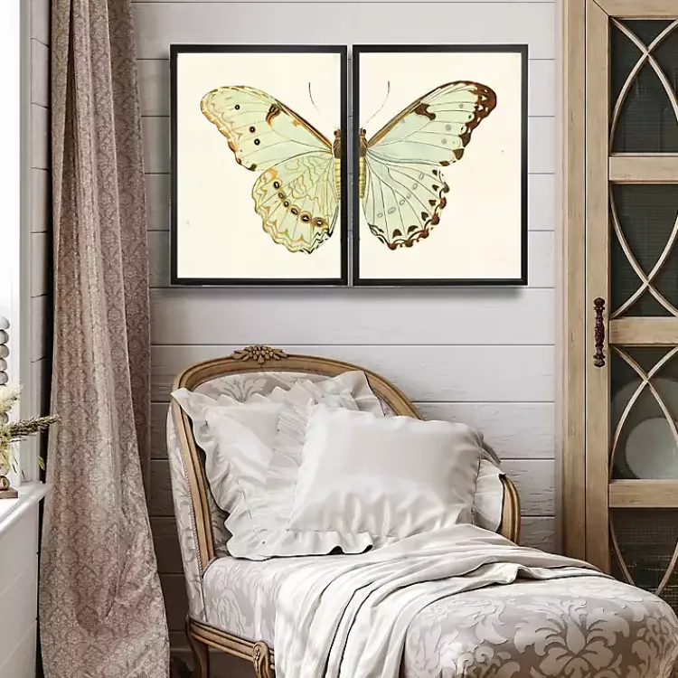 Kirklands Home Framed Art|Spa Butterfly Framed Art Prints, Set of 2 Multi