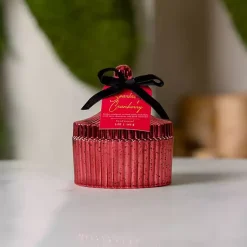 Discount Sparkling Cranberry Mercury Glass Jar Candle Candles