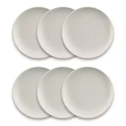Kirklands Home Dinnerware|Speckled Beige Wheat Dinner Plates, Set of 6 Ivory
