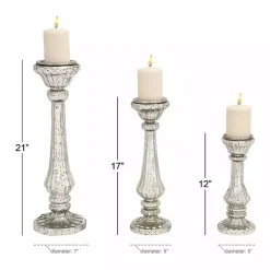 Sale Speckled Mercury Glass Pillar Holders, Set of 3 Candle Holders