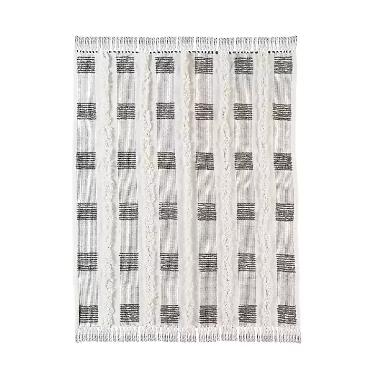 Online Spencer Gray and White Plaid Throw Blankets & Throws