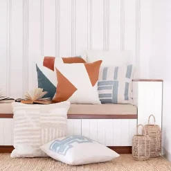 Hot Spice & Ivory Geometric Colorblock Throw Pillow Pillows