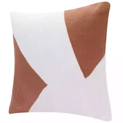 Hot Spice & Ivory Geometric Colorblock Throw Pillow Pillows
