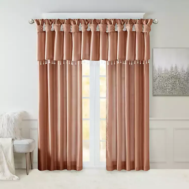 Kirklands Home Curtains & Drapes|Spice Twist Top Curtain Panel, 84 in. Orange
