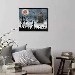 Online Spooky Harvest Moon Framed Canvas Art Print Halloween