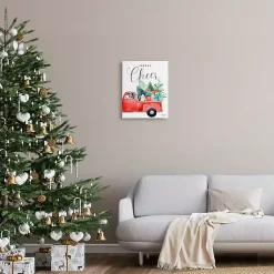 New Spread Cheer Red Truck Canvas Wall Plaque Christmas Art & Wall Decor