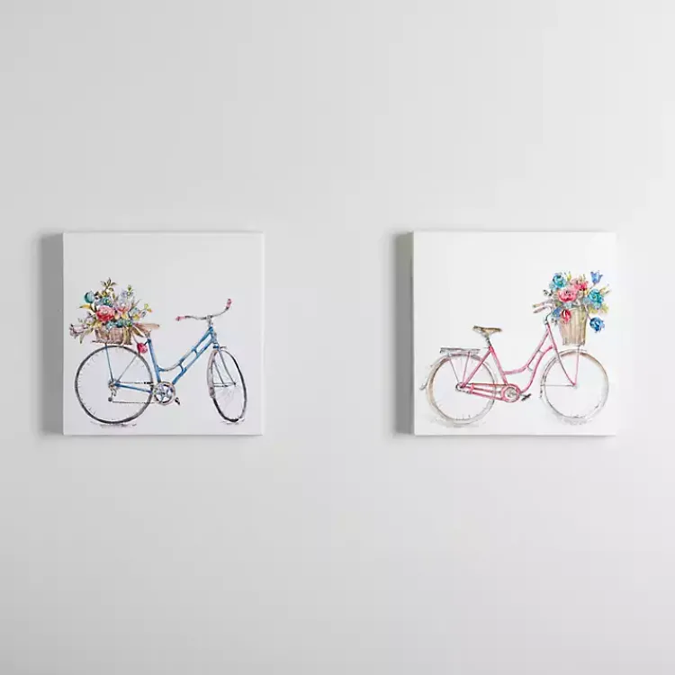 Kirklands Home Canvas Art|Spring Bicycles Canvas Art Prints, Set of 2