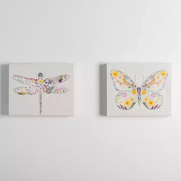 Kirklands Home Canvas Art|Springtime Bugs Canvas Art Prints, Set of 2
