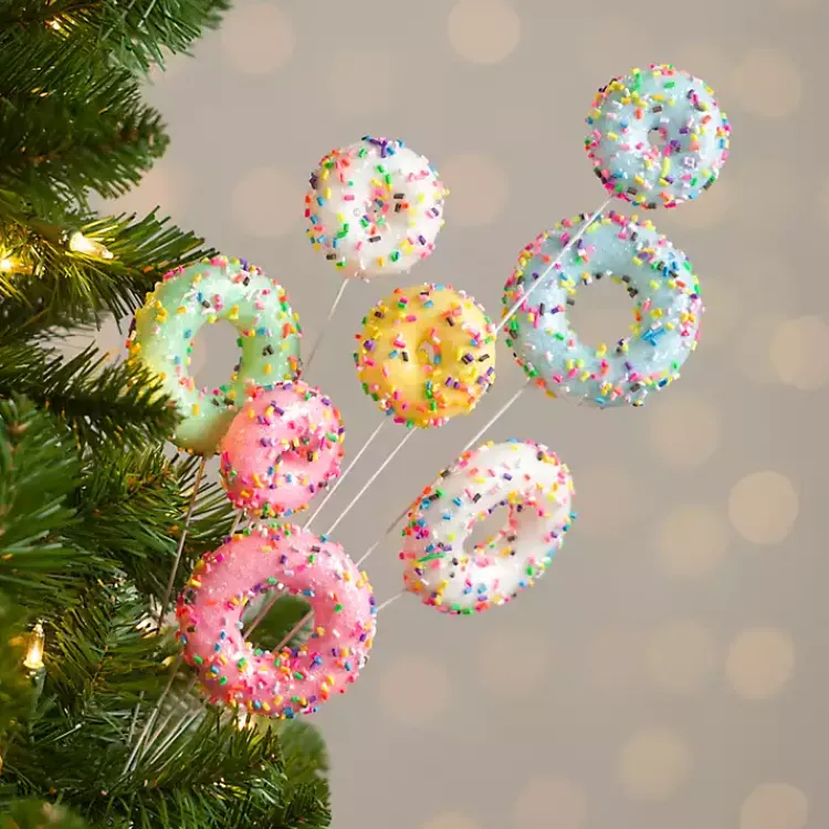 Sprinkled Doughnuts Christmas Pick Christmas Tree Decorations