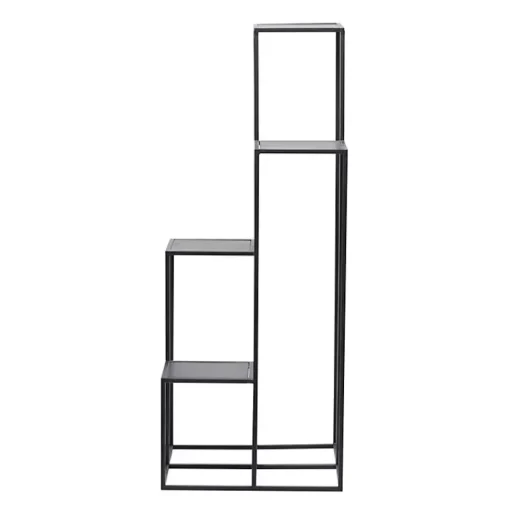 Kirklands Home Planters|Square Iron Frame 4-Tier Plant Stand Black