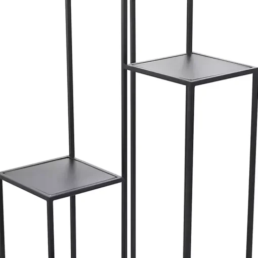 Kirklands Home Planters|Square Iron Frame 4-Tier Plant Stand Black