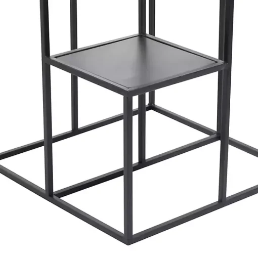 Kirklands Home Planters|Square Iron Frame 4-Tier Plant Stand Black