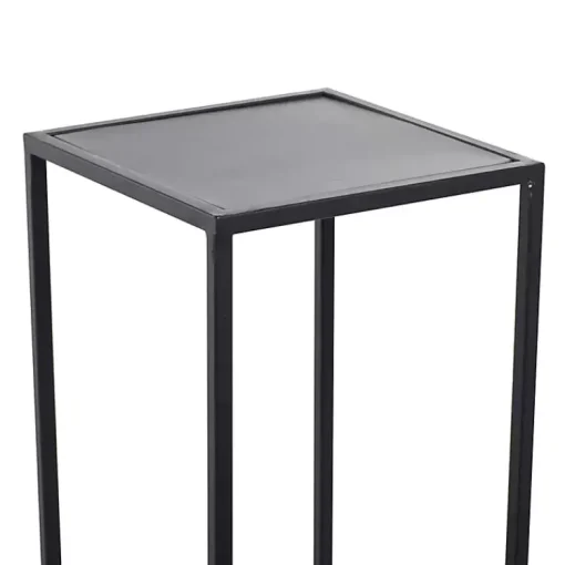 Kirklands Home Planters|Square Iron Frame 4-Tier Plant Stand Black