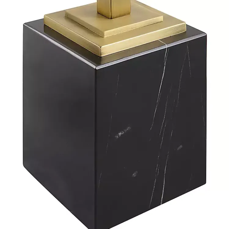 Kirklands Home Accent & End Tables|Square Glass and Marble Accent Table Black