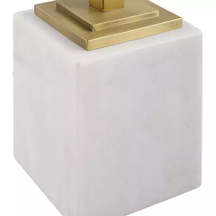 Kirklands Home Accent & End Tables|Square Glass and Marble Accent Table White