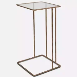 Kirklands Home Accent & End Tables|Square Camus Accent Table Gold