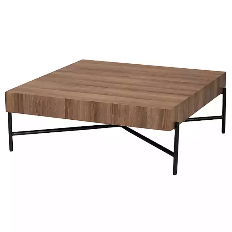 Kirklands Home Coffee Tables|Square Light Wood X Base Coffee Table Brown
