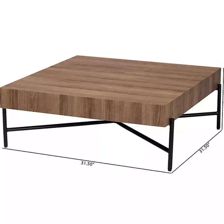 Kirklands Home Coffee Tables|Square Light Wood X Base Coffee Table Brown