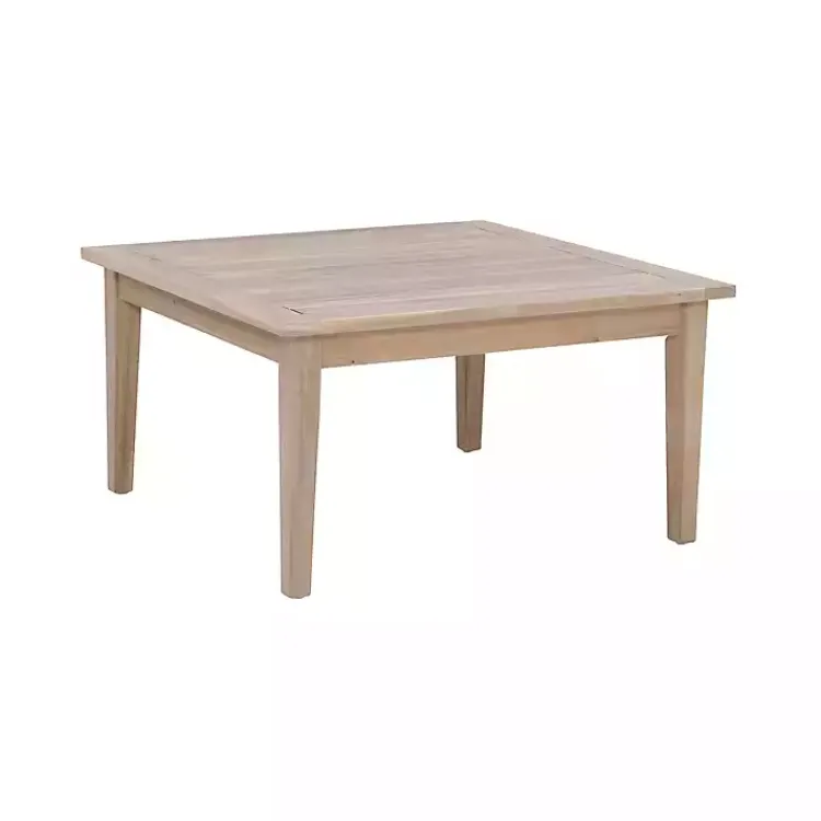 Kirklands Home Outdoor Tables|Square Natural Wood Slatted Outdoor Coffee Table Tan