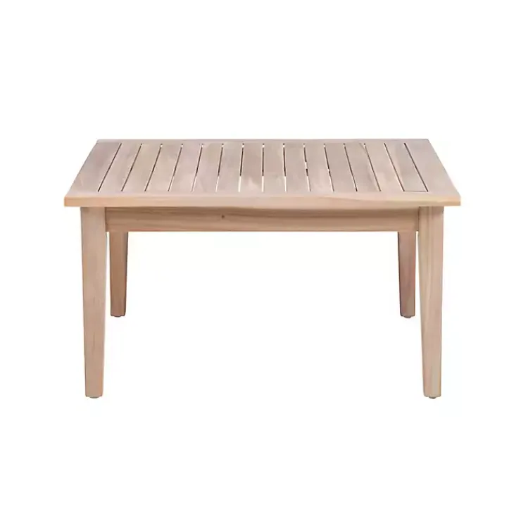 Kirklands Home Outdoor Tables|Square Natural Wood Slatted Outdoor Coffee Table Tan