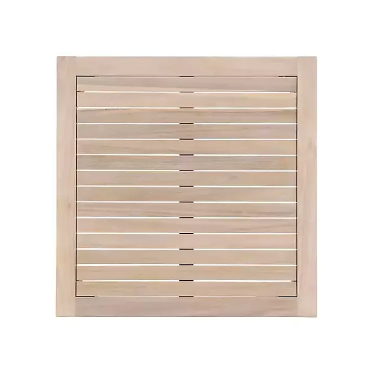 Kirklands Home Outdoor Tables|Square Natural Wood Slatted Outdoor Coffee Table Tan