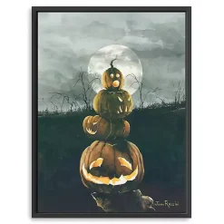 New Stacked Jack O'Lanterns Giclee Canvas Art Print Halloween