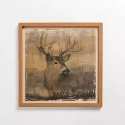 Kirklands Home Framed Art|Stag Cabin Friend Framed Art Print Brown