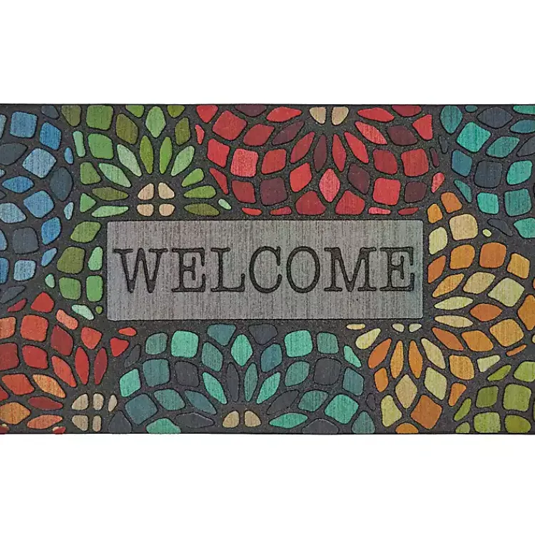 Kirklands Home Doormats|Stained Glass Florets Doormat Multi