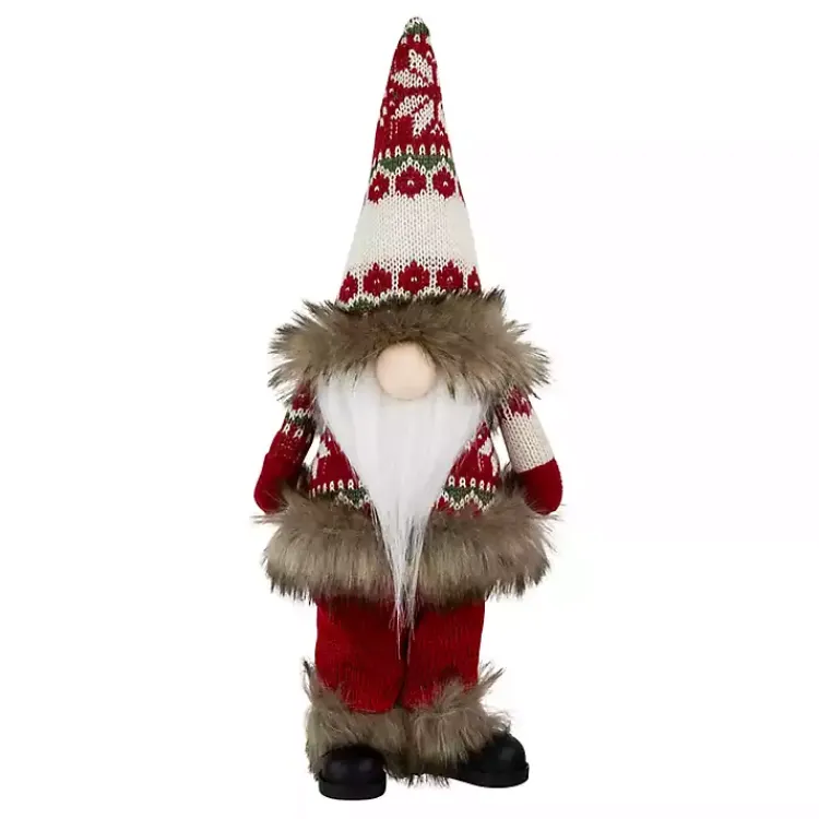 Standing Gnome with Knitted Christmas Outfit Christmas Decorations