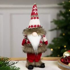 Standing Gnome with Knitted Christmas Outfit Christmas Decorations
