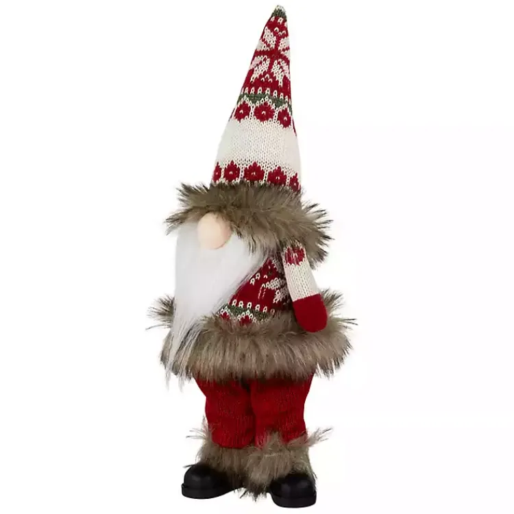 Standing Gnome with Knitted Christmas Outfit Christmas Decorations