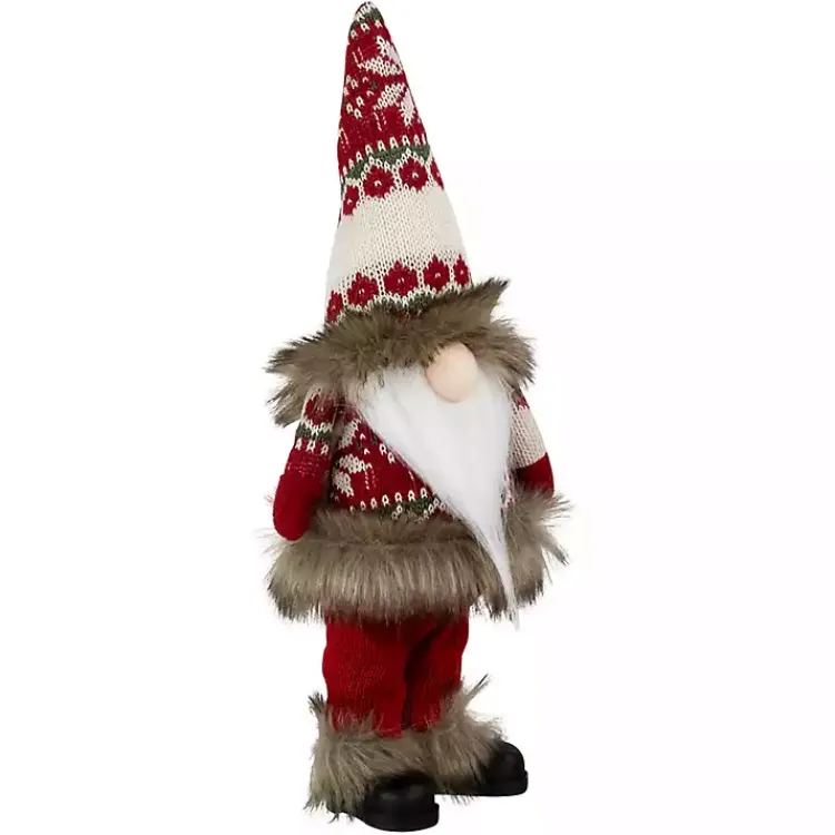 Standing Gnome with Knitted Christmas Outfit Christmas Decorations