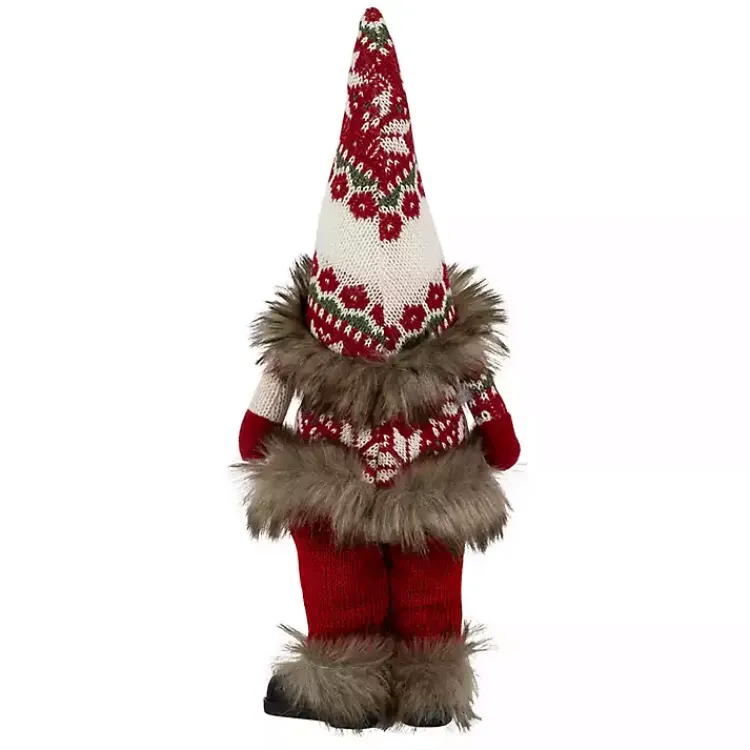 Standing Gnome with Knitted Christmas Outfit Christmas Decorations