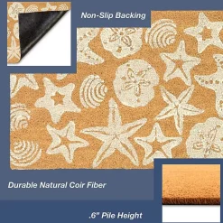 Kirklands Home Doormats|Starfish and Sand Dollars Coir Doormat