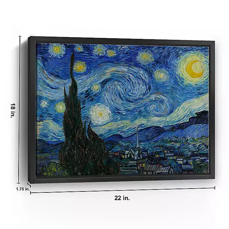 Kirklands Home Canvas Art|Starry Night Framed Canvas Art Print, 18x22 Blue