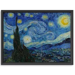 Kirklands Home Canvas Art|Starry Night Framed Canvas Art Print, 32x42 Blue