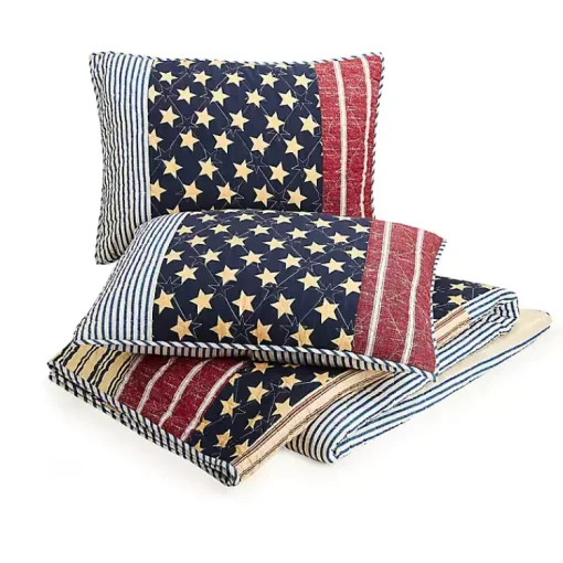 Kirklands Home Quilts|Stars and Striped Patch 2-pc. Twin Quilt Set
