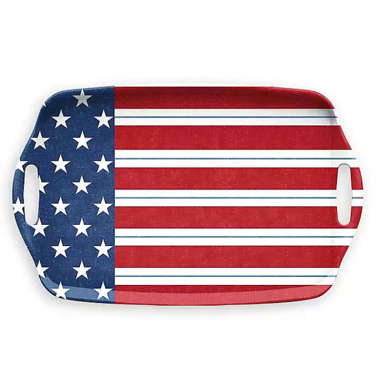 Kirklands Home Outdoor Dining|Stars and Stripes Melamine Serving Tray
