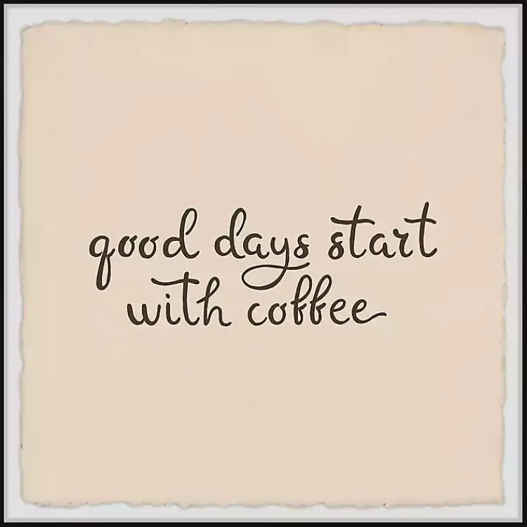 Kirklands Home Wall Quotes & Signs|Start with Coffee Framed Wall Plaque