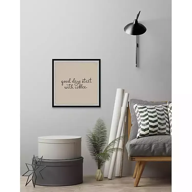 Kirklands Home Wall Quotes & Signs|Start with Coffee Framed Wall Plaque