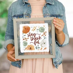 Hot Stay Thankful Pumpkins Framed Wall Plaque Fall