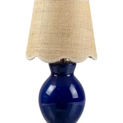 Kirklands Home Table Lamps|Stella Mini Table Lamp with Woven Shade Blue