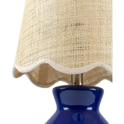 Kirklands Home Table Lamps|Stella Mini Table Lamp with Woven Shade Blue