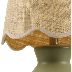 Kirklands Home Table Lamps|Stella Mini Table Lamp with Woven Shade Green