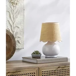 Kirklands Home Table Lamps|Stella Diminuta Table Lamp with Woven Shade White