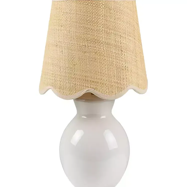 Kirklands Home Table Lamps|Stella Mini Table Lamp with Woven Shade White
