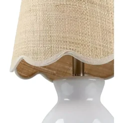 Kirklands Home Table Lamps|Stella Mini Table Lamp with Woven Shade White