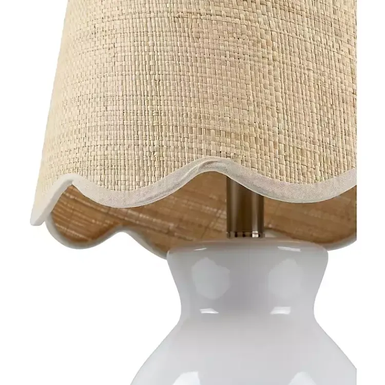 Kirklands Home Table Lamps|Stella Mini Table Lamp with Woven Shade White