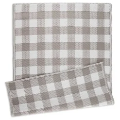 Kirklands Home Outdoor Rugs|Stone & White Buffalo Check Outdoor Area Rug, 4x6
