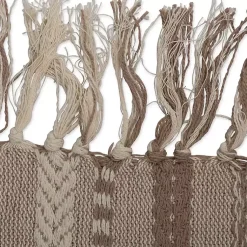 Kirklands Home Table Linens|Stone Braided Stripe Table Runner, 108 in. Brown